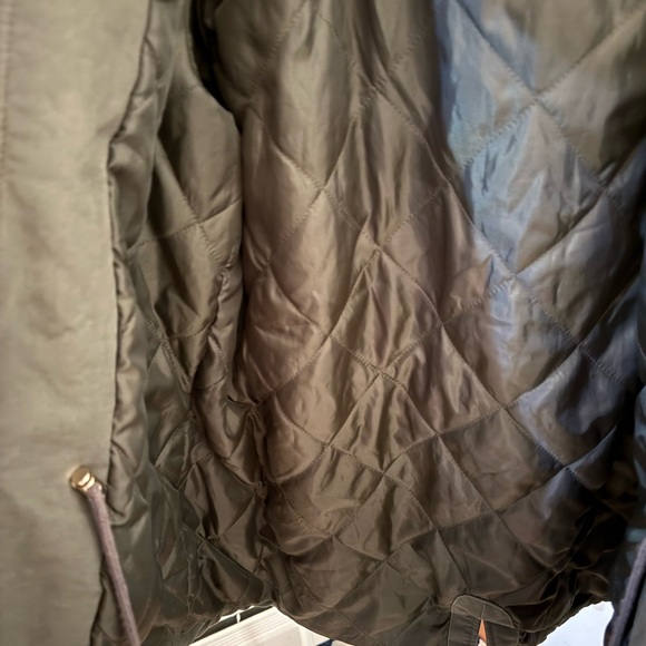 T Tahari “Jackie” hooded anorak with removable faux fur trim Size :L - Picture 13 of 16